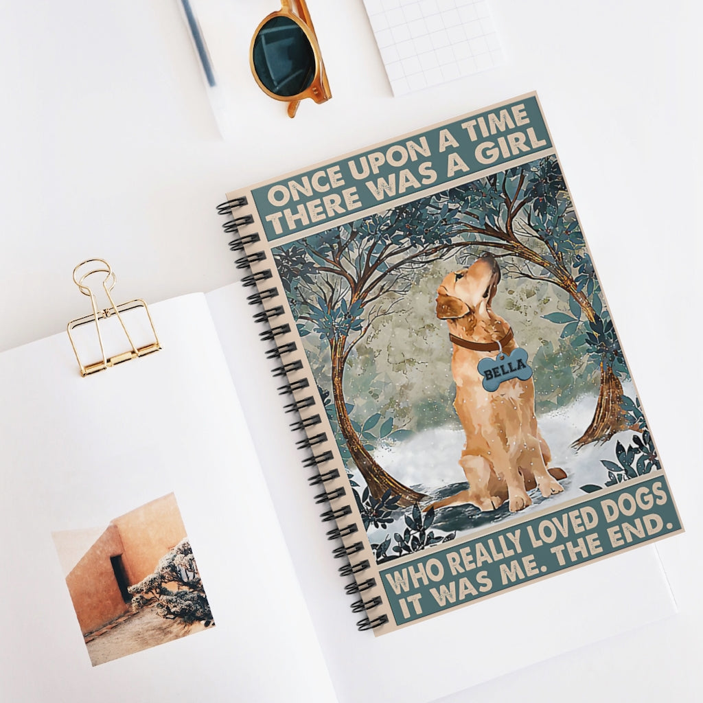 Spiral Notebook Personalized Who Really Love Golden Retriever Vintage Signs Gifts Woman Men Motivational gift Family Basics Wide Ruled