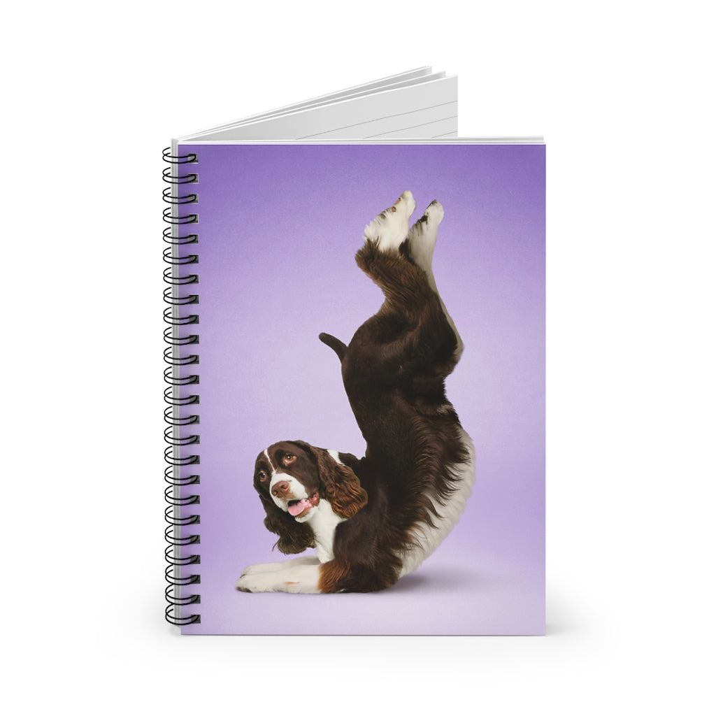 Spiral Notebook - Ruled Line Yoga Pose English Springer Yoga Pose English Springer Spaniel Vertical Poster-gigapixel