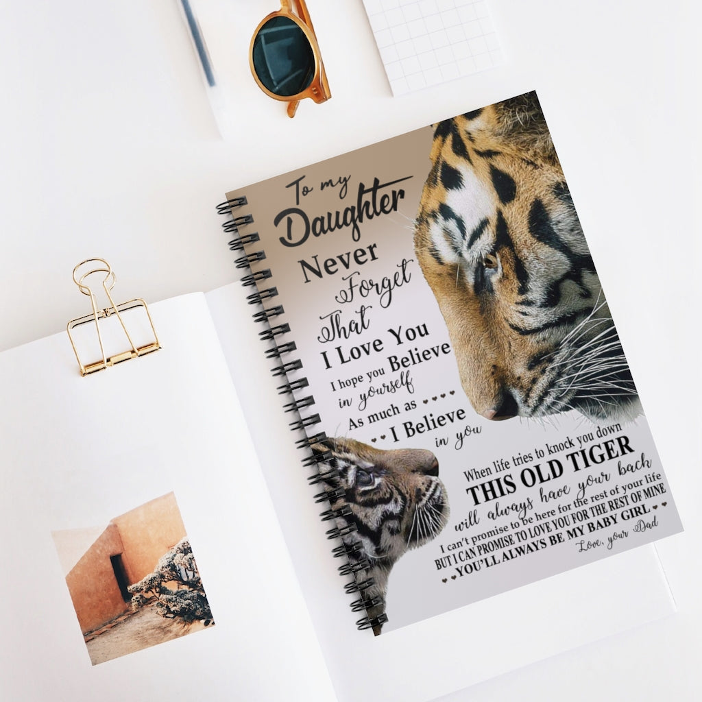 Great Gifts Dad to Daughter Vertical Notebook Meaningful Gifts On Birthday, Wedding, Anniversary, Awesome Birthday Perfect Happy Birthday Gift Spiral Notebook - Ruled Line