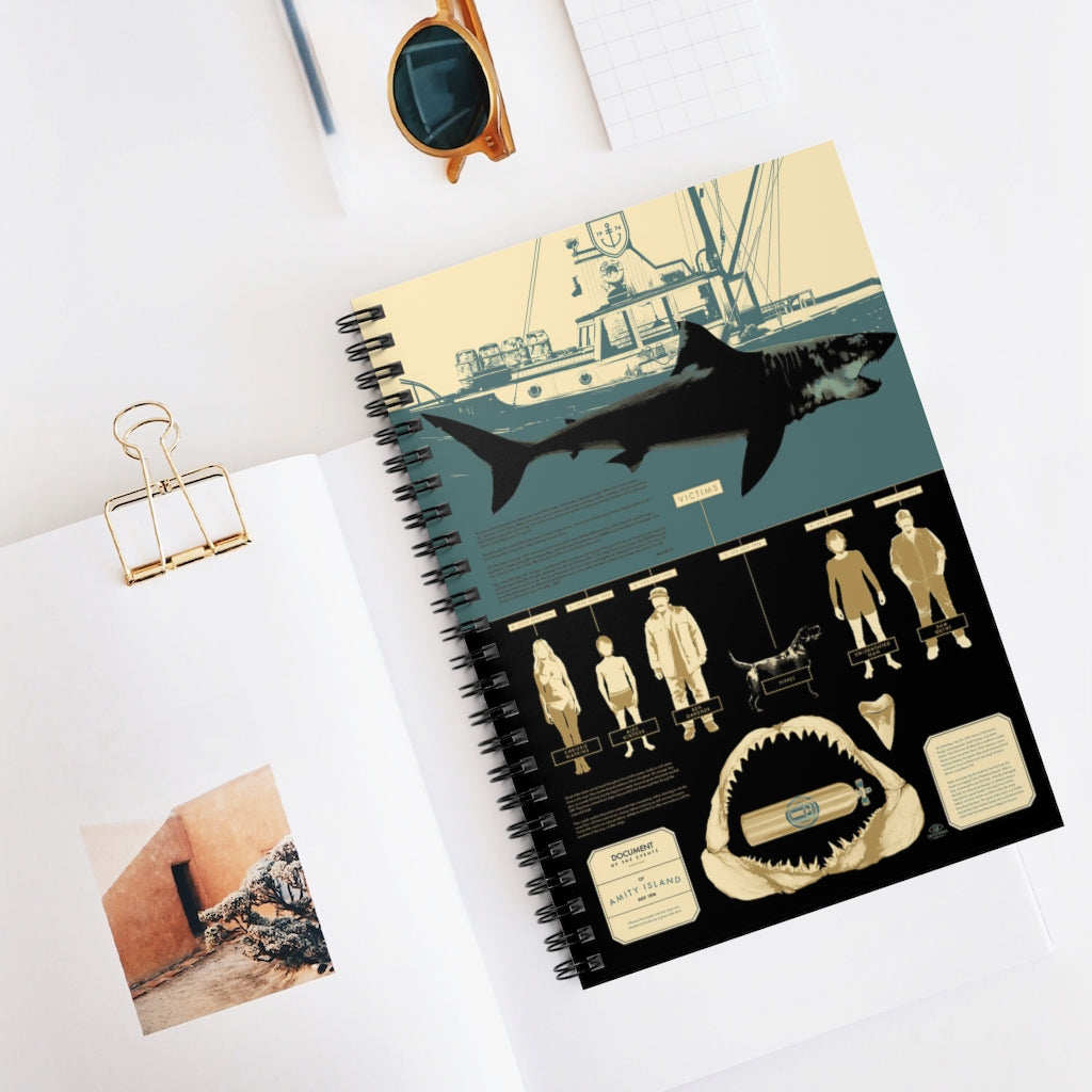 Notebook Journals Matt Taylor Breaks Down The Events On Amity Island (1974) In This Jaws Spiral Notebook Perfect For Office Home School Business Writing & Note Taking Awesome Happy Birthday Gift