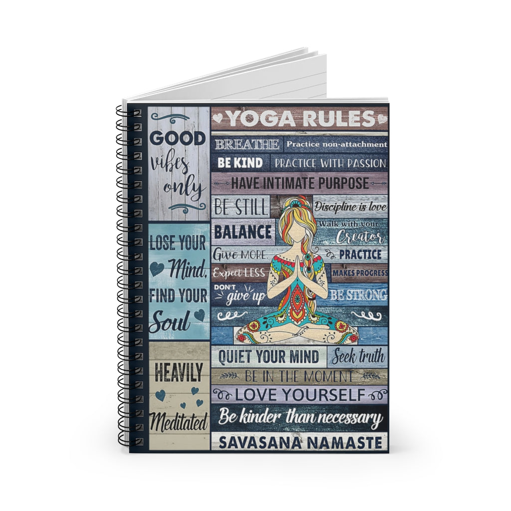 Spiral Notebook - Ruled Line Yoga Rules Pallet Baby Journal Keepsake Spiral Notebook Gift On Birthday