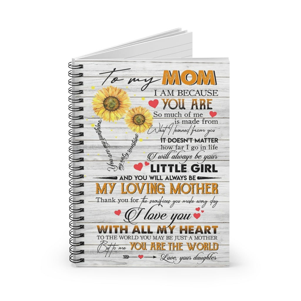 Spiral Notebook TO MY MOM YOU ARE MY SUNSHINE PRINT POSTER WALL ART HOME DECOR BEST MOTHER'S DAY GIFT-gigapixel