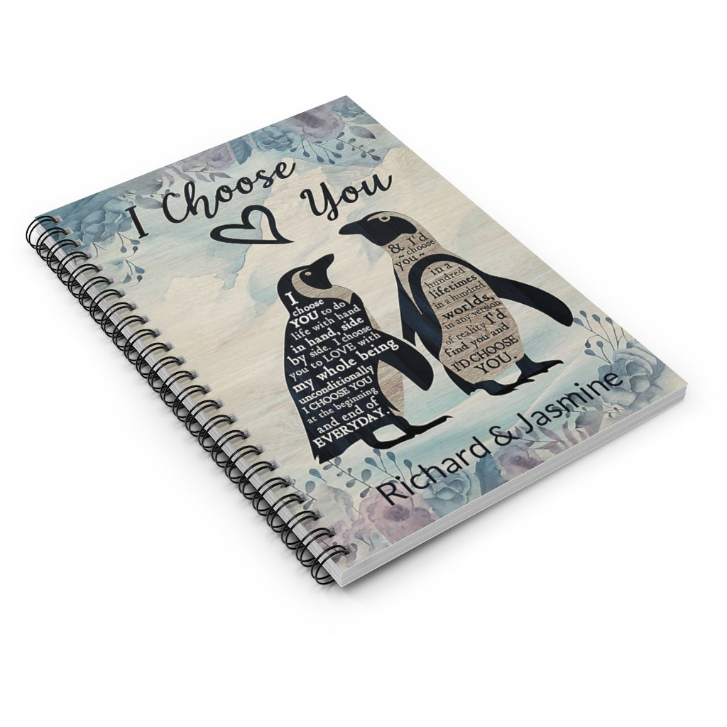 Spiral Notebook Personalized Penguin I Choose You Premium Gift Family Awesome On Birthday Vintage Signs Gifts Baby Journal Keepsake Spiral Notebook Smart Notebook