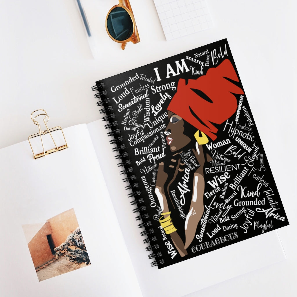 Spiral Notebook Art I Am Strong Africa Women, Black Lives Matter Quote, Feminist Print, Black Right, Black Girl Art, Gift for Her, Girl Power Great Gifts Birthday, X-mas