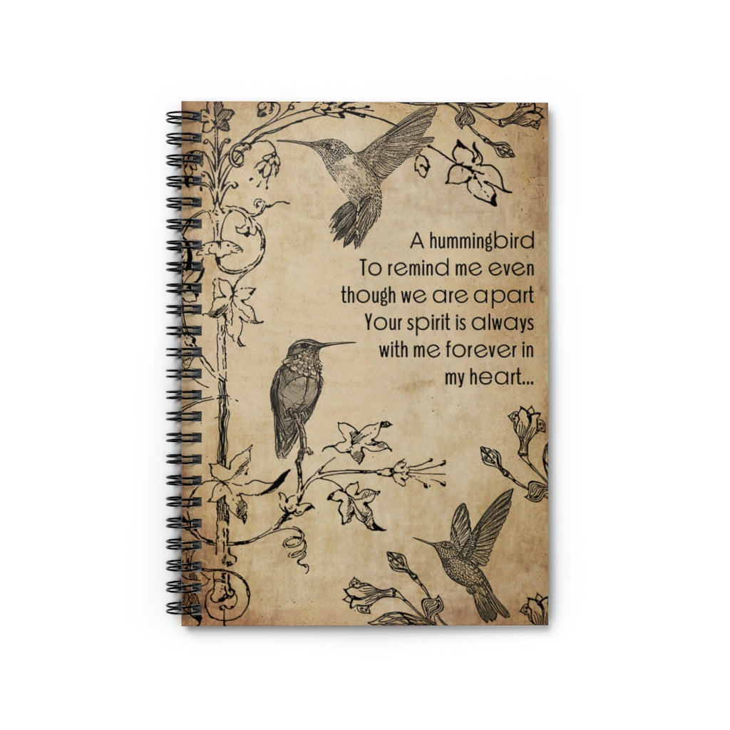 A Hummingbird To Remind Me Basics Wide Ruled Wirebound Spiral Notebook Wide Rule Meaningful Quote School Smart Spiral Composit