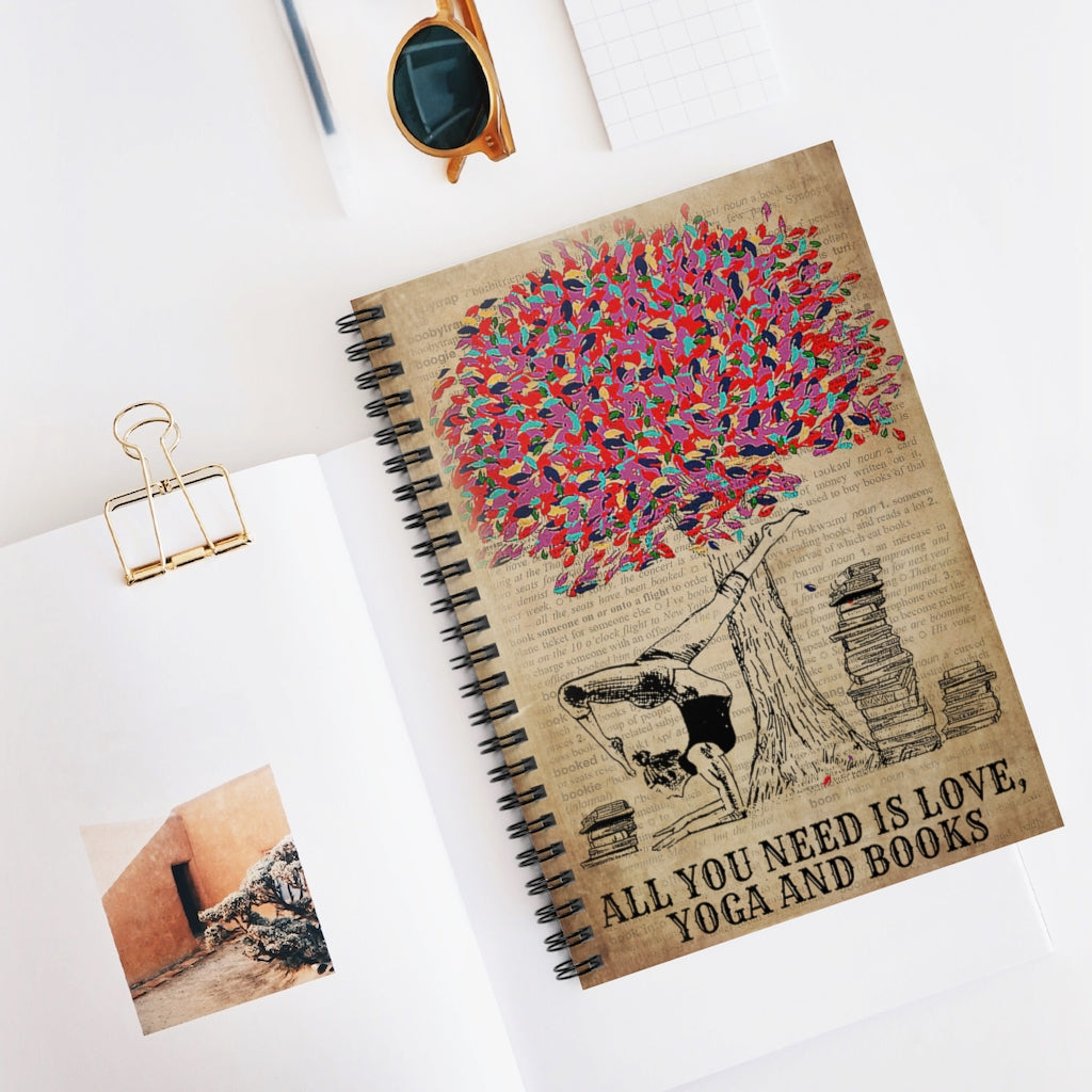 Spiral Notebook All I Need Is Love Yoga Books Personalized Gift Basics Wide Ruled Wire Bound Wide Rule Stationery Gift