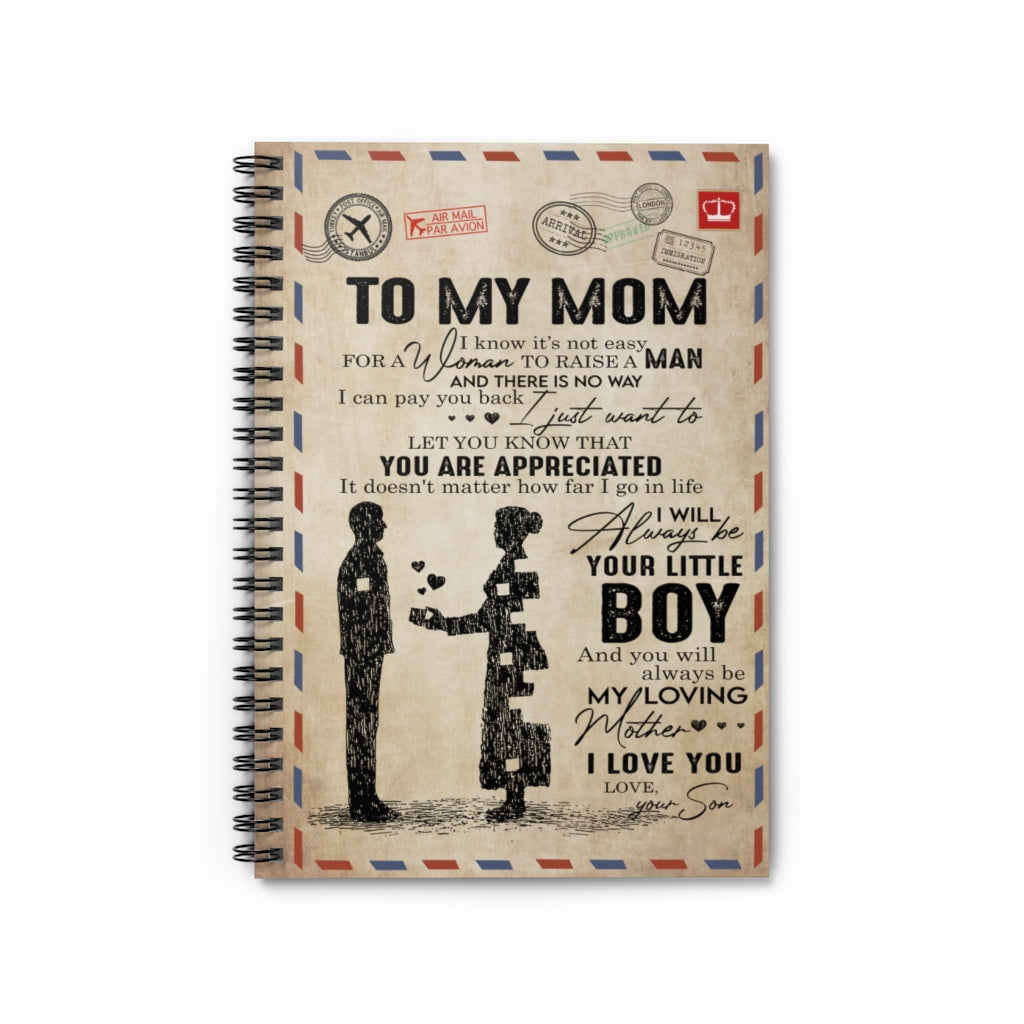 Spiral Notebook Custom Blanket Letter to My Mom Blanket - Gift for Mom Ruled Line