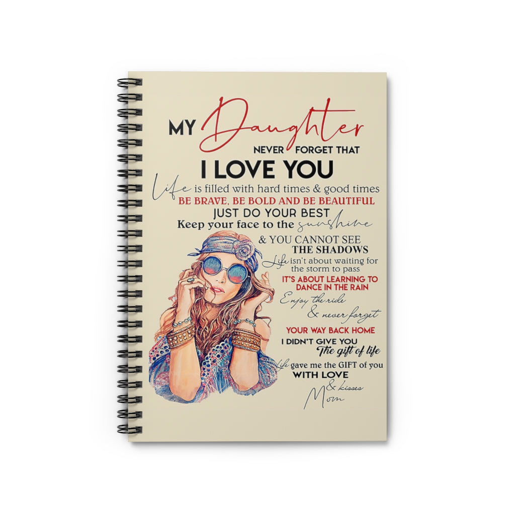 Spiral Notebook To My Daughter Keep Your Face To Sunshine Hippie Ruled Line College Ruled Paper 118 Sheets Gift Ideas Home School Supplies for College Students Subject Notebooks