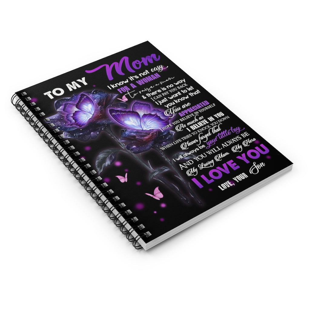 Spiral Notebook TO MY MOM FROM SON BUTTERFLY-gigapixel