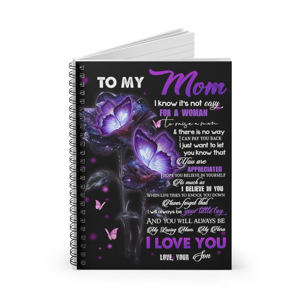 Spiral Notebook TO MY MOM FROM SON BUTTERFLY-gigapixel