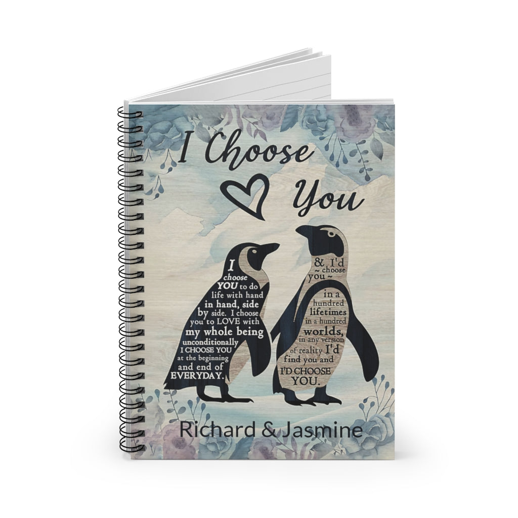 Spiral Notebook Personalized Penguin I Choose You Premium Gift Family Awesome On Birthday Vintage Signs Gifts Baby Journal Keepsake Spiral Notebook Smart Notebook