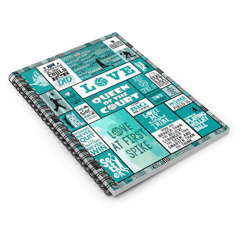 Spiral Notebook - Ruled Line- Volleyball Gift for Friend and Relative Queen of the court love at first spike Motivational gift Family