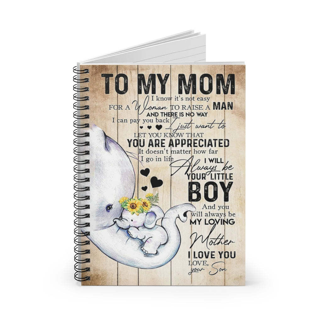Spiral Notebook TO MY MOM FROM SON ELEPHANTS-gigapixel