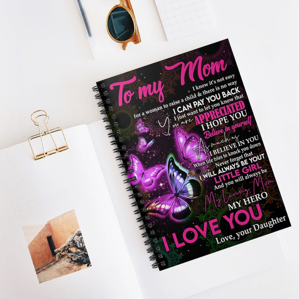 Spiral Notebook TO MY MOM MY HERO FROM DAUGHTER COZY PREMIUM FLEECE SHERPA WOVEN BLANKET-gigapixel