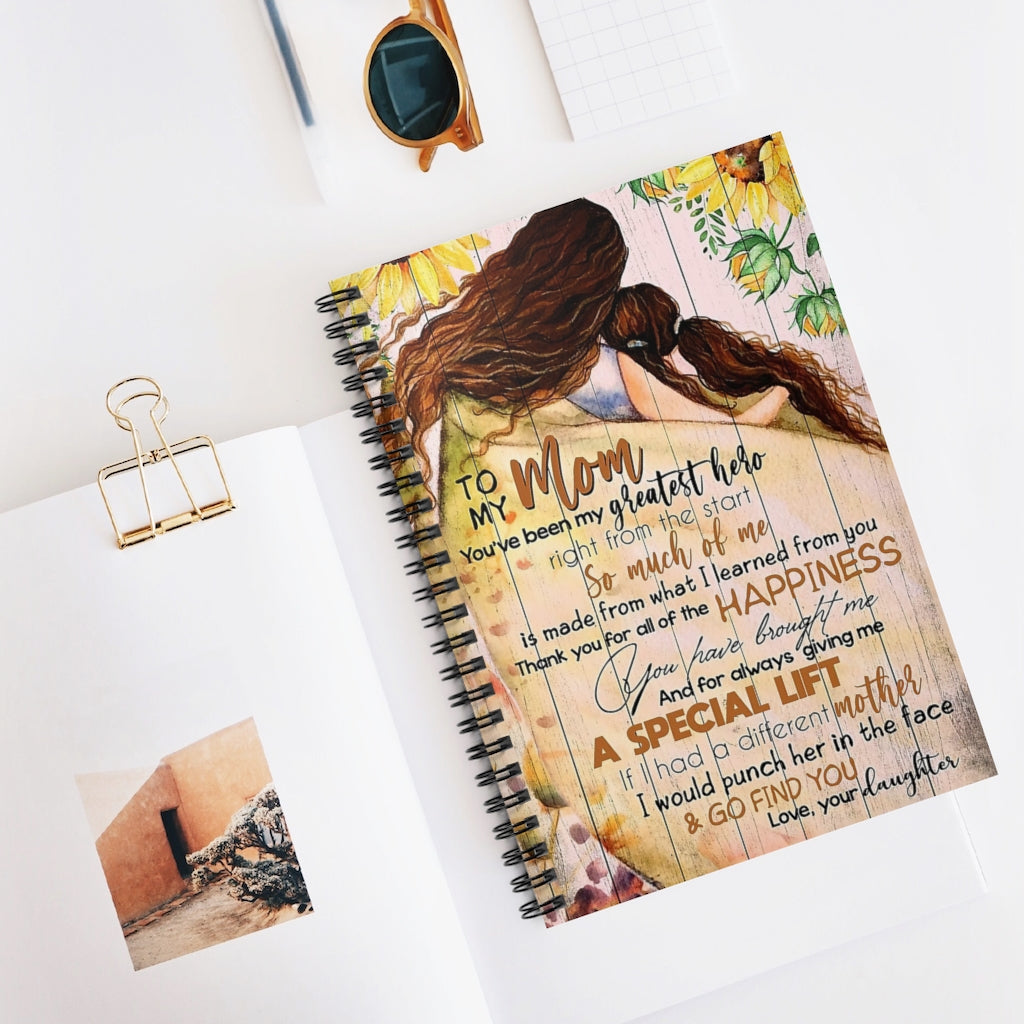 Spiral Notebook TO MY MOM MY GREATEST HERO PRINT POSTER WALL ART HOME DECOR BEST MOTHER'S DAY GIFT-gigapixel