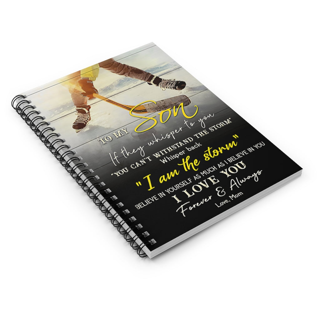 Spiral Notebook Hockey To My Son I Love You Vertical Spiral Bound Notebook 6x8 for Writing Mum Gift Perfect for Office Home School Business Writing & Note Taking
