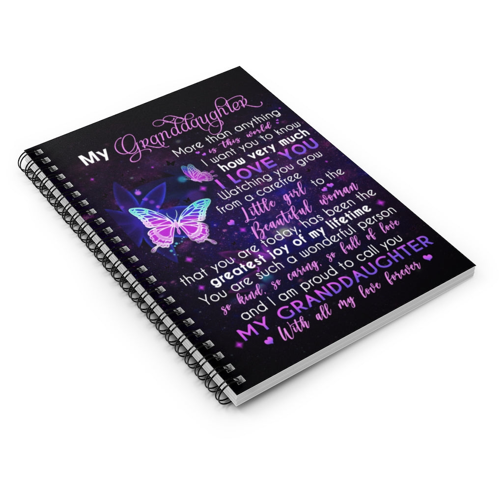 Butterfly Notebook - MOM to Daughter - I Love You- Spiral Notebook - Ruled Line Meaningful Quote Inspirational Ideas Mum Gift New Parents