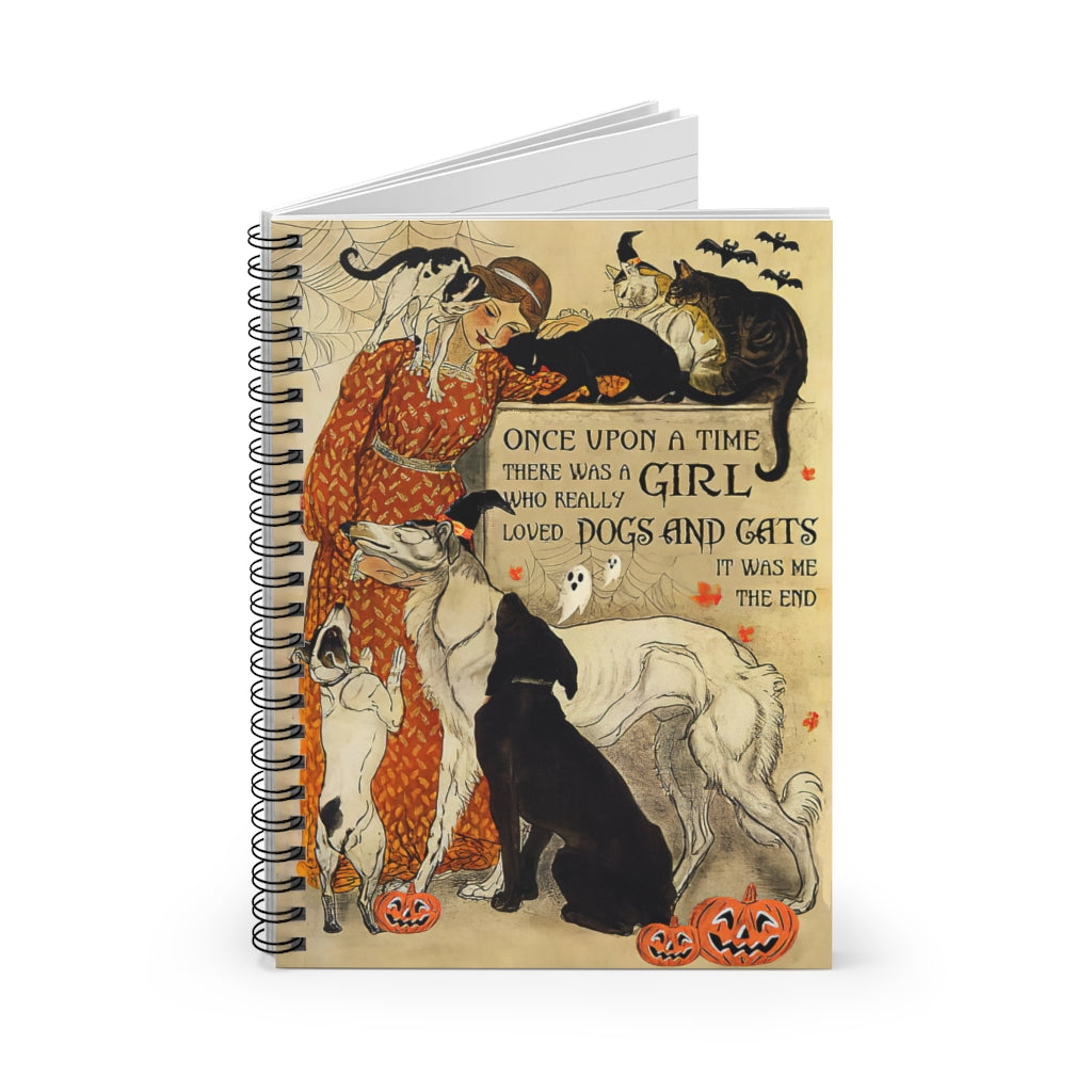 Spiral Notebook A Girl Who Really Loved Dogs And Cats Basics Wide Ruled Classic Ruled Notebook/Journal