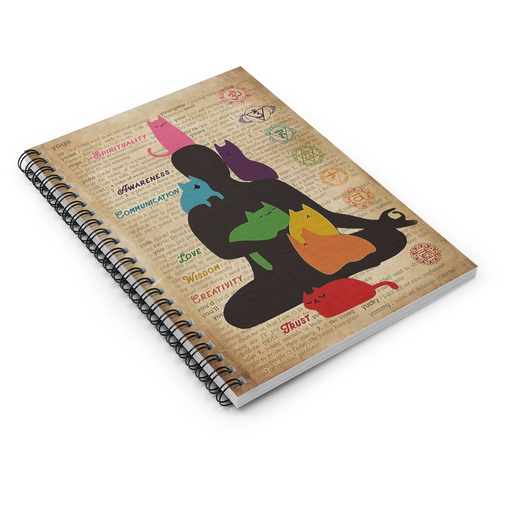 Spiral Notebook Yoga Cat Chakra Meaningful Quote School Smart Spiral Composit Cover Spiral Organization Boo