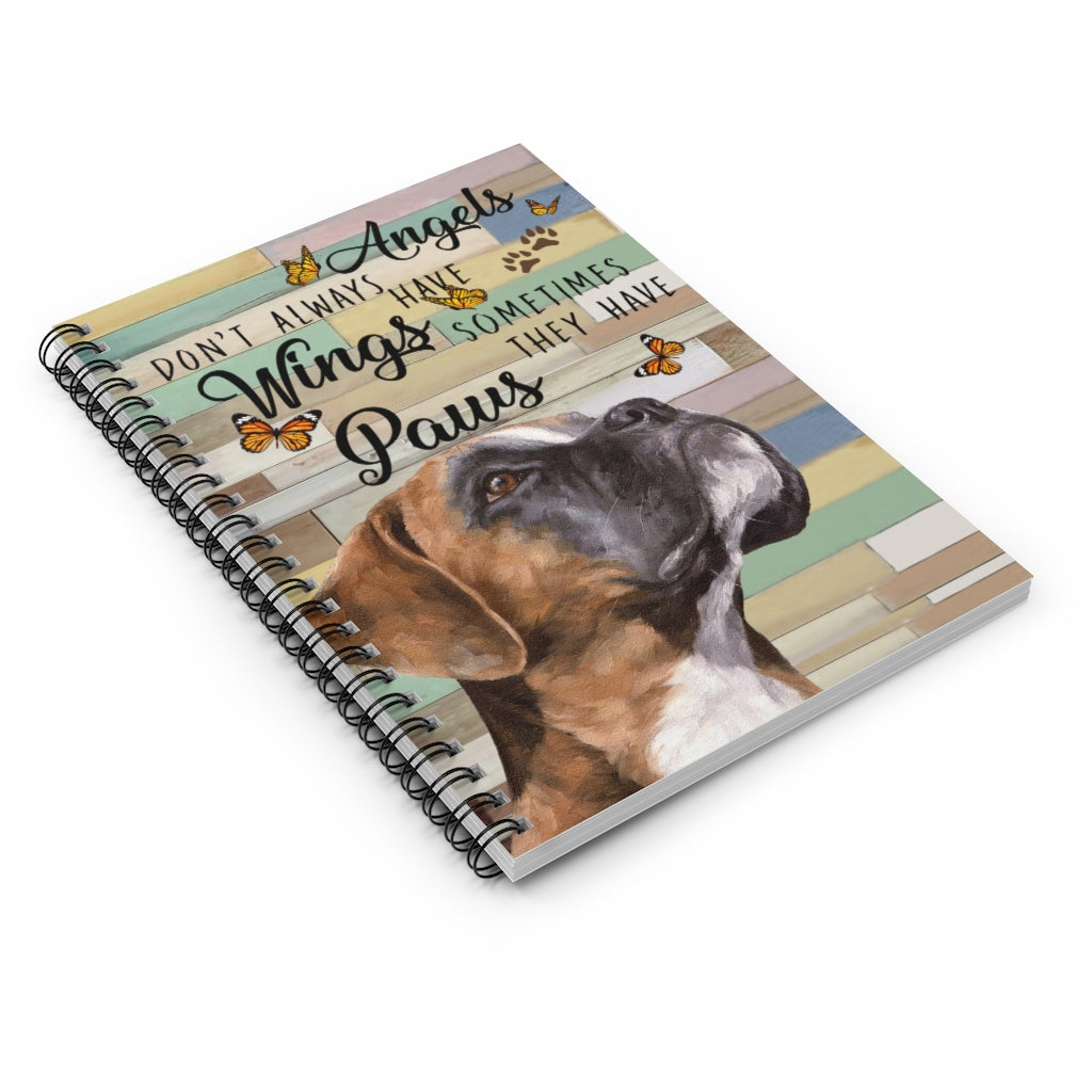 Spiral Notebook Angels don't always have wings sometimes they have Paws Stationery Gift, Personalised Notebook