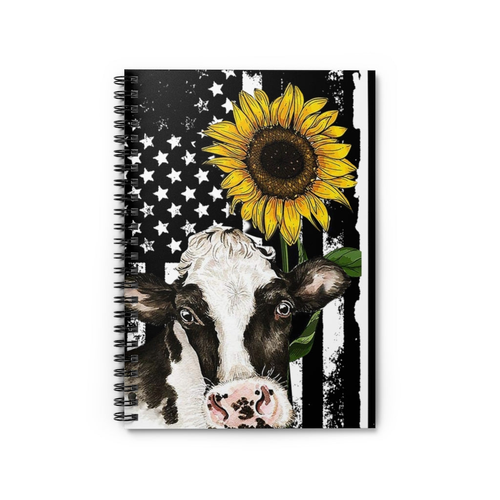 Spiral Notebook - Ruled Line Custom Blanket Sunflower Cow Awesome Happy Birthday Gift Meaningful Quote Stationery Gift Personalized Gift