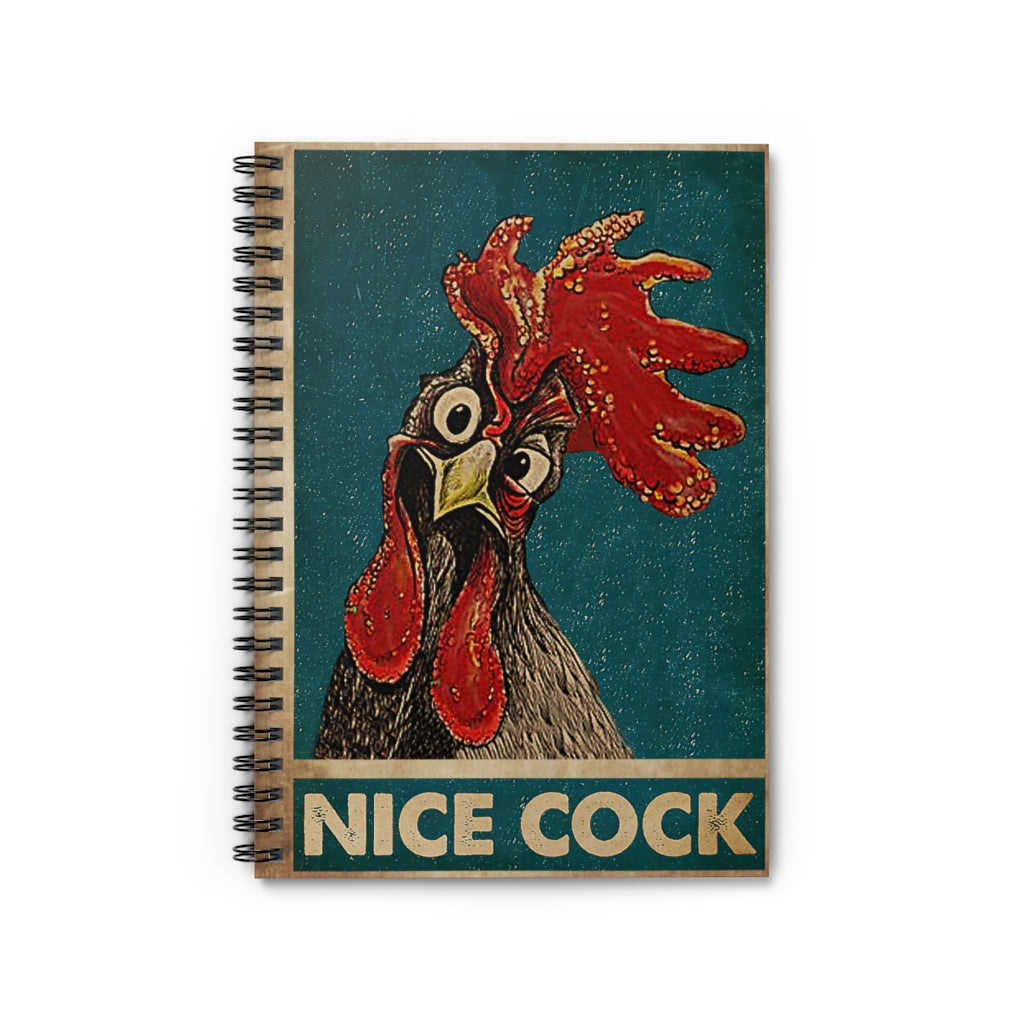 Spiral Notebook Retro Green Nice Cock Chicken Spiral Bound Notebook 6x8 for Writing Mum Gift