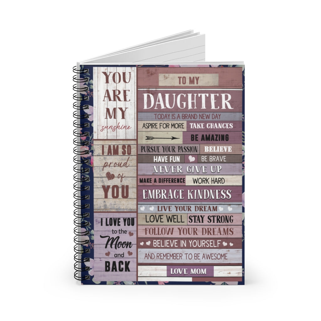 Spiral Notebook Personalized to My Daughter Remember to Be Awesome Love from Mom- Gifts for Daughter Gifts for Women, Men Gift Ideas for Loved Ones Ruled Line