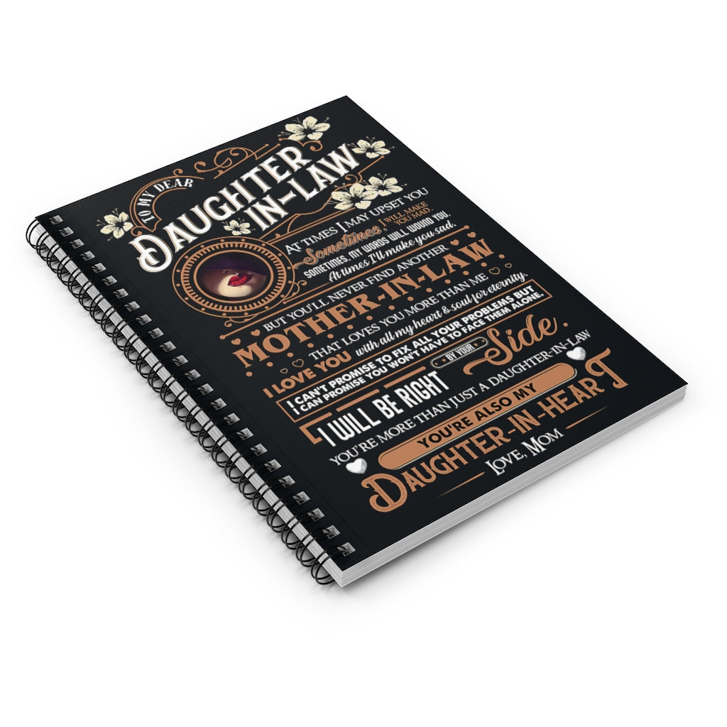 Spiral Notebook To My Dear Daughter In law I Will Be Right By Your Side Subject Notebooks Baby Journal Keepsake Spiral Notebook Gift On Birthday