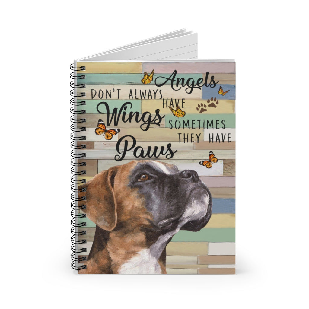 Spiral Notebook Angels don't always have wings sometimes they have Paws Stationery Gift, Personalised Notebook