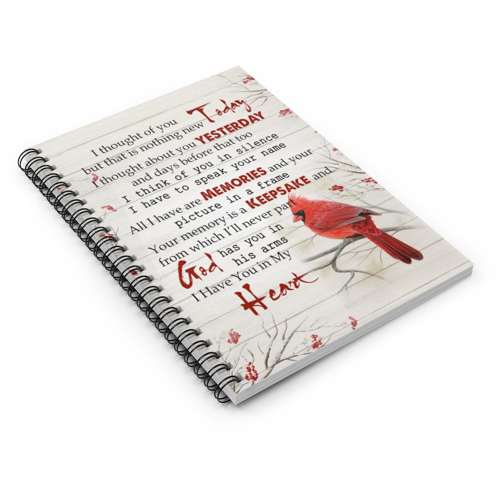 Spiral Notebook iWow Cardinal I Thought of You Today Canvas Framed Poster Birthday Christmas Housewarming Gift Wall Hangings Home Room Decor 8x12 Canvas