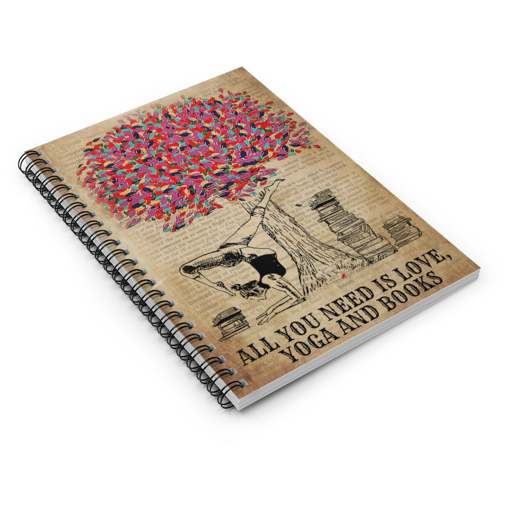 Spiral Notebook All I Need Is Love Yoga Books Personalized Gift Basics Wide Ruled Wire Bound Wide Rule Stationery Gift