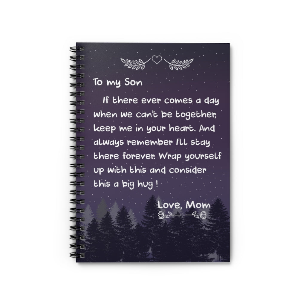 Spiral Notebook To My Son (Mom) - Premium Throw SO-Ft Polyester Mens Women Novelty Ruled Line