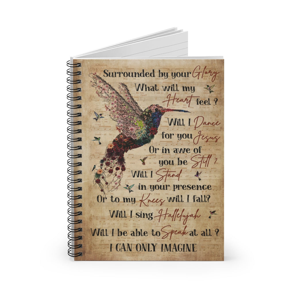 Spiral Notebook - Ruled Line Music Sheet Only Imagine Hummingbird Baby Journal Keepsake Spiral Notebook Gift On Birthday Smart Notebook