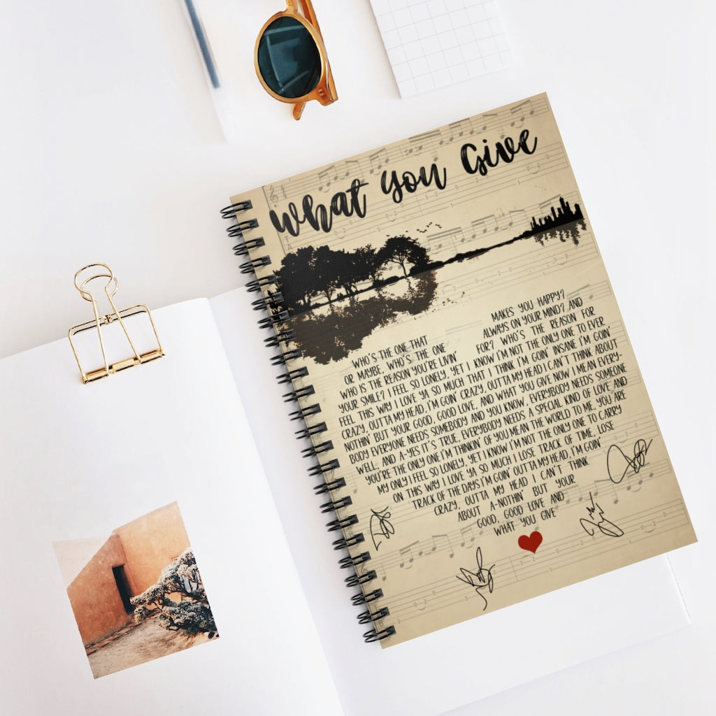 Spiral Notebook - Ruled Line Inspirational to My Friends Tesla What You Give Lyrics Psychotic Supper 1991 Rock Gift for Woman