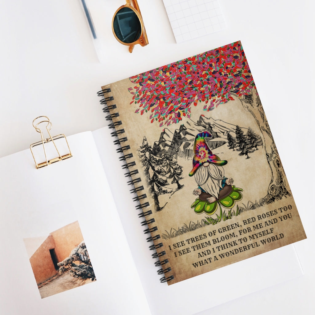 Spiral Notebook - Ruled Line I See Trees Of Green Red Roses Too Basics Wide Ruled Wirebound Spiral Notebook Wide Rule Meaningful Quote