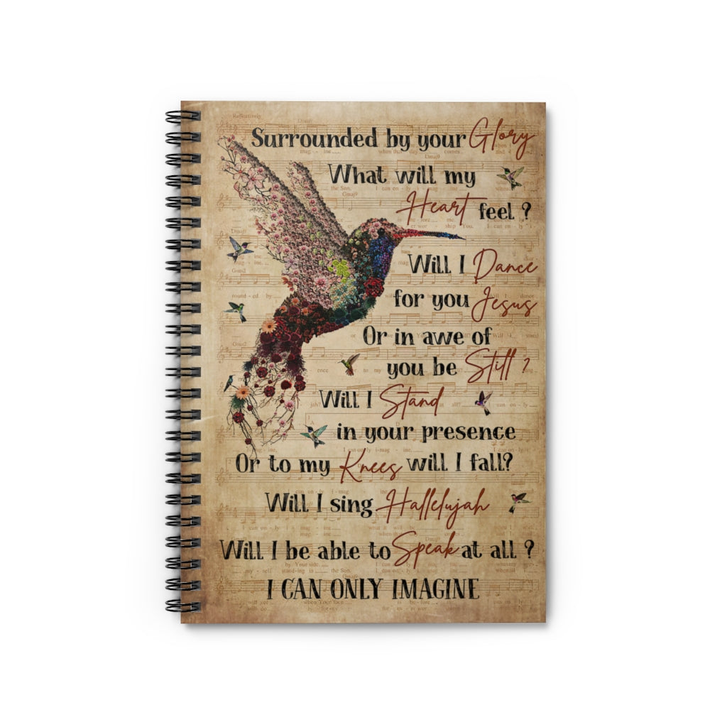 Spiral Notebook - Ruled Line Music Sheet Only Imagine Hummingbird Baby Journal Keepsake Spiral Notebook Gift On Birthday Smart Notebook