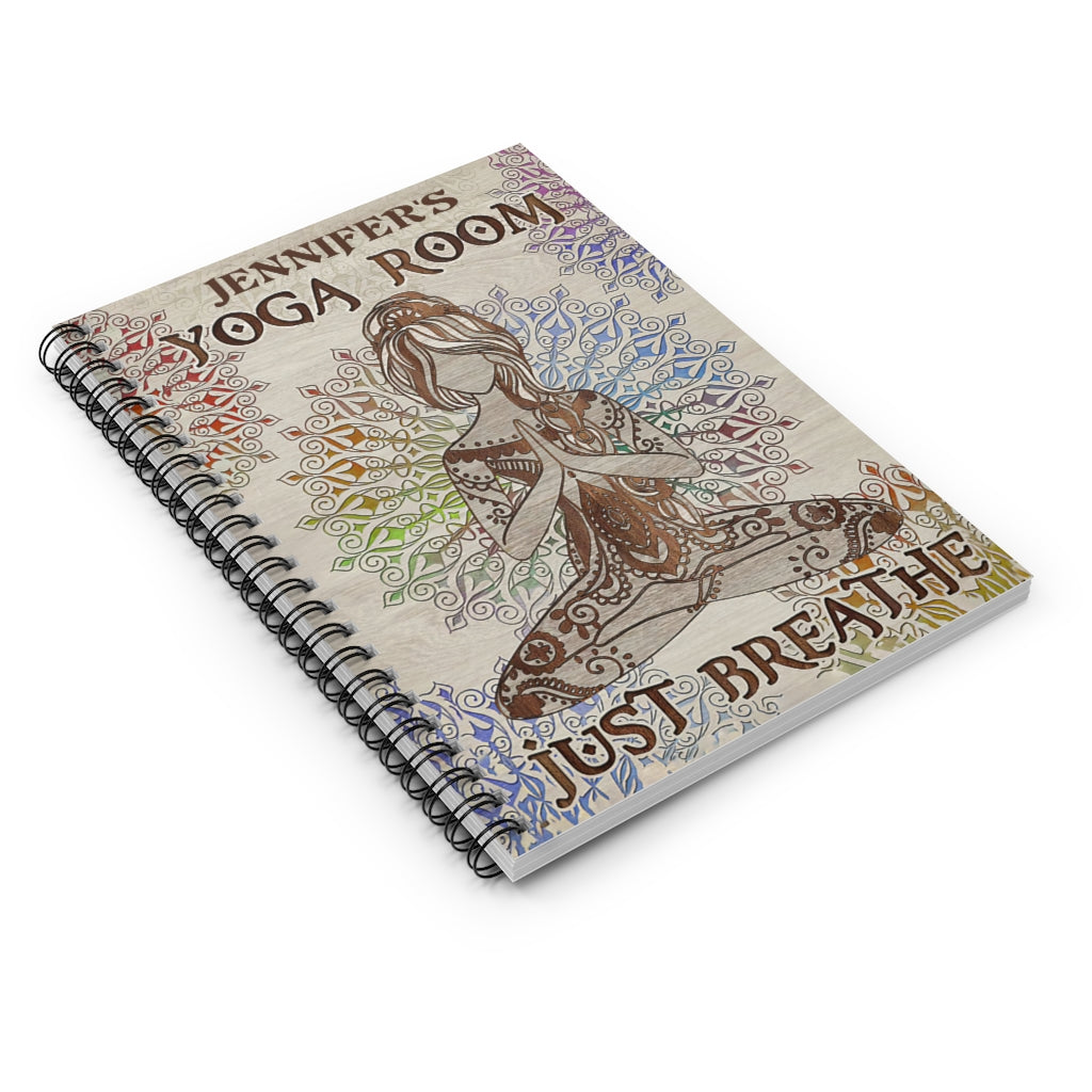 Spiral Notebook Personalized Yoga Room Mandala Just Breathe Inspirational Ideas Premium Gift Family Awesome On Birthday
