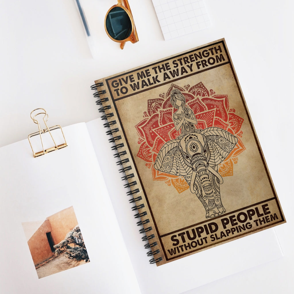 Spiral Notebook Give Me The Strength Yoga Spiral Bound Notebook 6x8 for Writing Mum Gift Perfect for Office Home School Business Writing & Note Taking New Parents