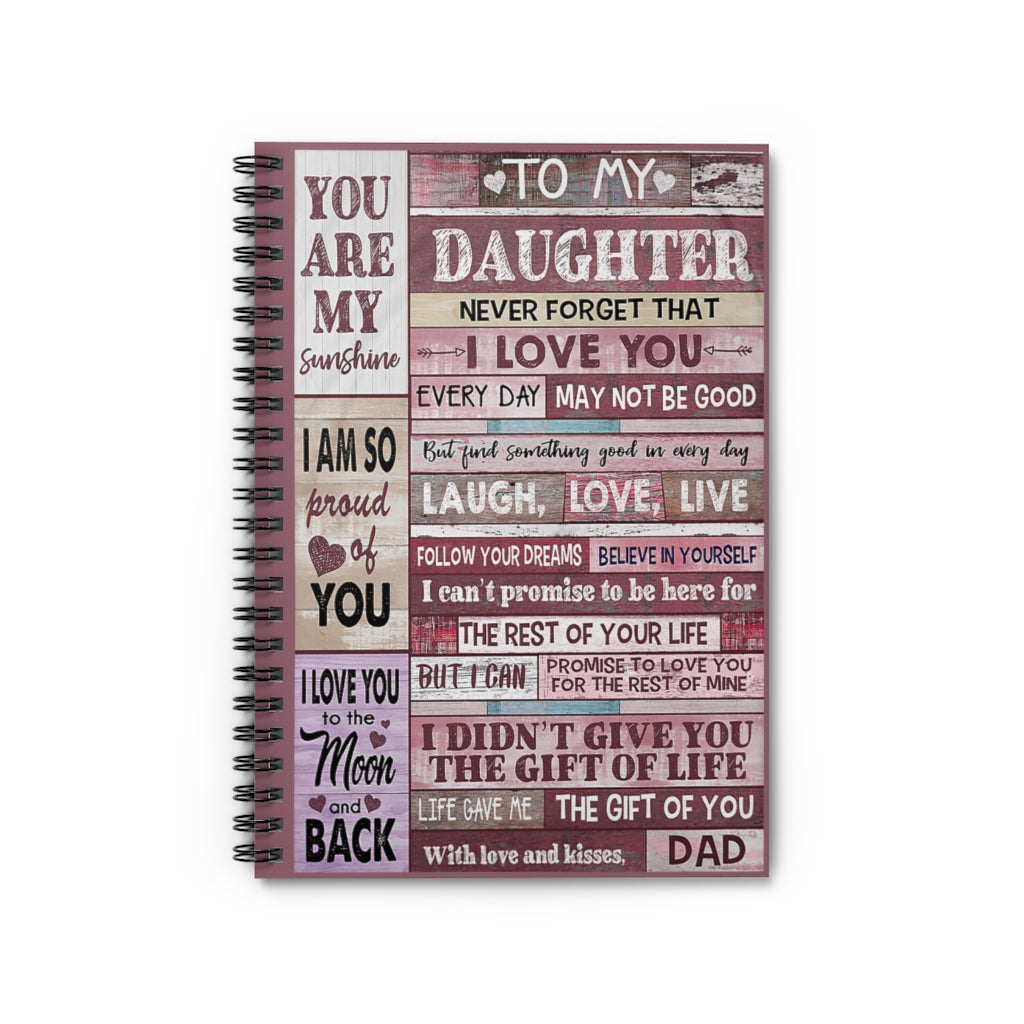 Spiral Notebook - Ruled Line Mom To Daughter Pink You Are My Sunshine Cover Spiral Organization Book Inspirational Ideas Premium Gift Family Awesome On Birthday