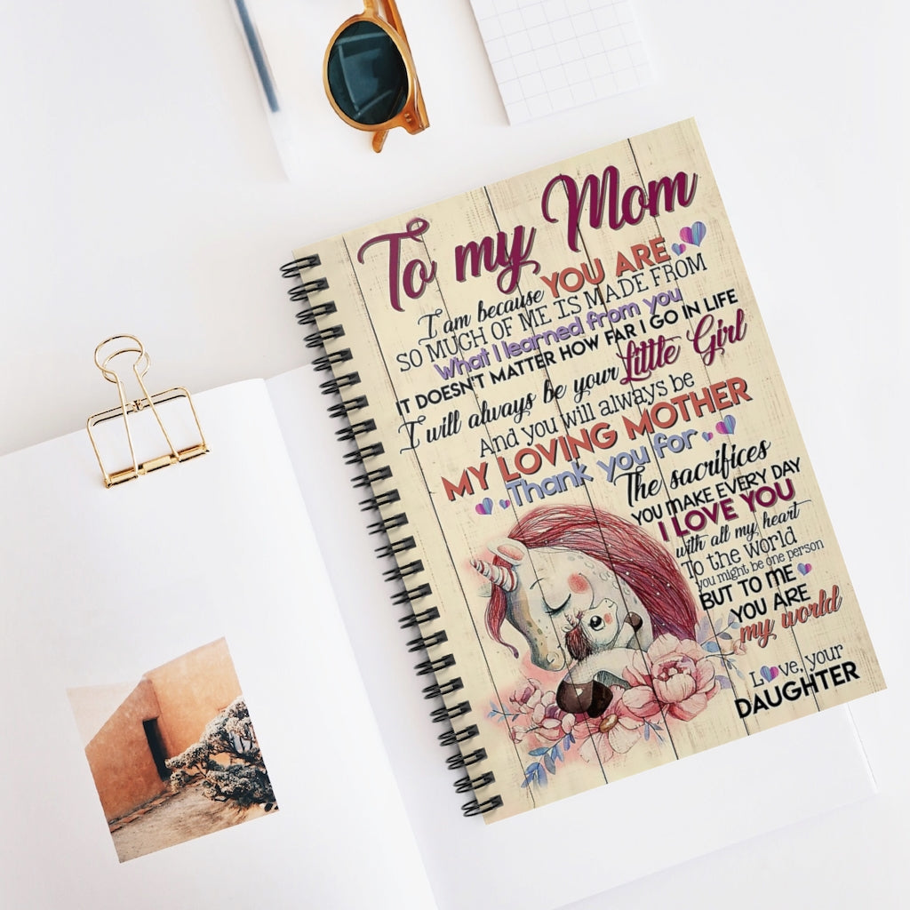 Spiral Notebook TO MY MOM YOU ARE MY WORLD UNICORNS PRINT POSTER WALL ART HOME DECOR BEST MOTHER'S DAY GIFT-gigapixel
