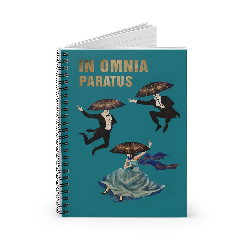 Spiral Notebook - Ruled Line Meaningful Quote in Omnia Paratus Inspired by Gilmore Girls Poster Family Friend, Awesome Birthday Gift