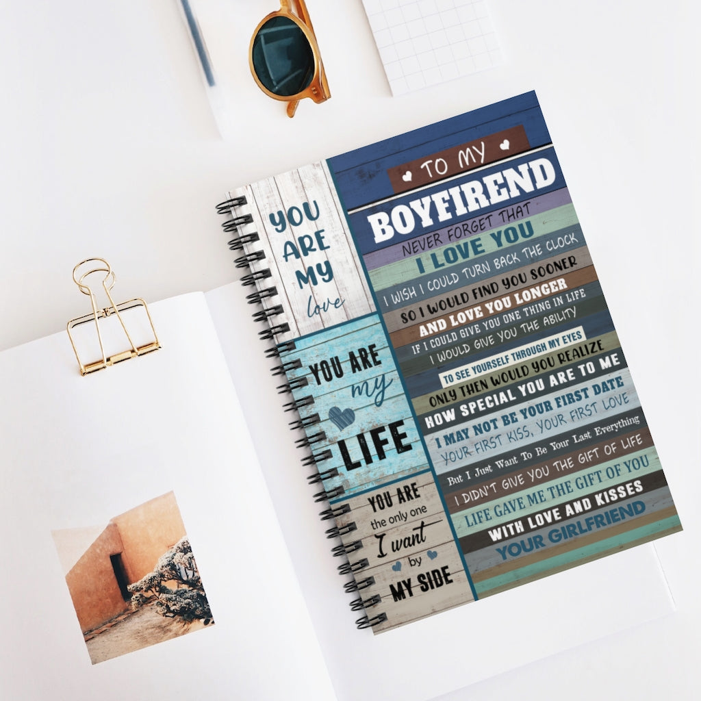 Spiral Notebook to My Boyfriend Never Forget That I Love You Fleece Gift On Birthday Inspirational to My Family Friend Gift Unisex