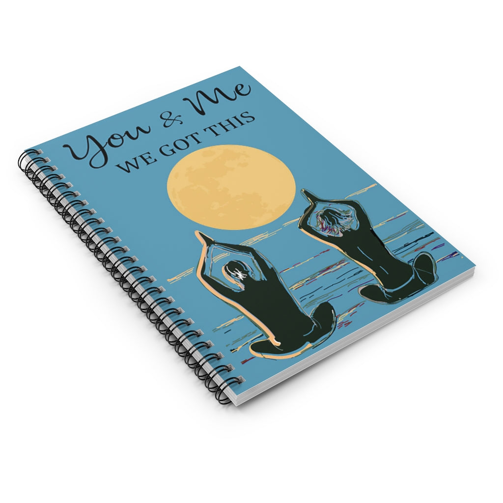 Spiral Notebook - Ruled Line Yoga Sunset You And Me We Got This Positive Notebook Family Friend Gift Unisex
