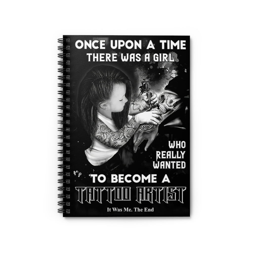 Spiral Notebook Tattoo Once Upon A Time A Girl Inspirational to My Family Friend Gift Unisex Awesome Happy Birthday Gift Subject Notebooks Baby Journal Keepsake Spiral Notebook