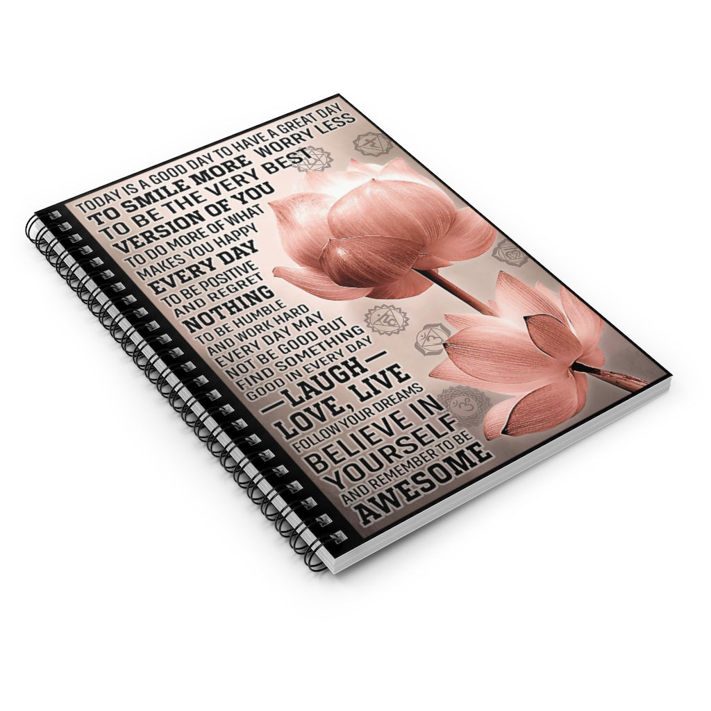 Spiral Notebook Today Is A Good Day Lotus Yoga Perfect for Office Home School Business Writing & Note Taking