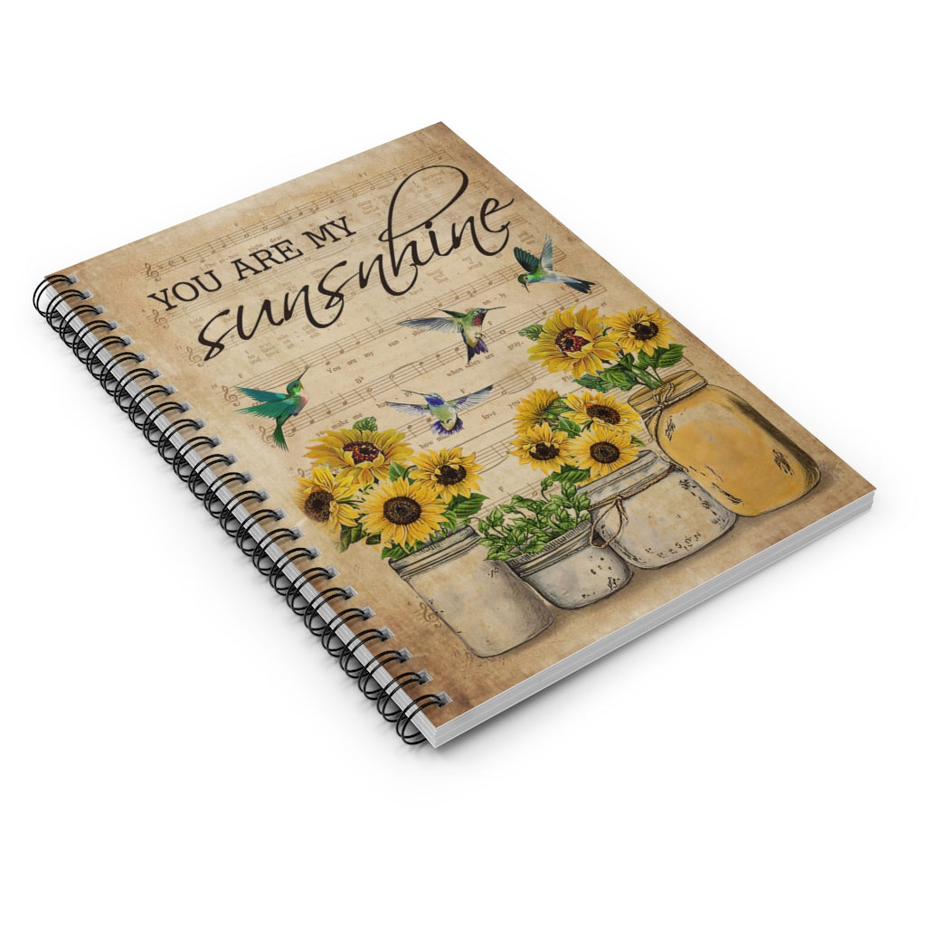 Spiral Notebook Vintage You Are My Sunshine Hummingbird Friendly Notebook Awesome Happy Birthday Gift Basics Wide Ruled Wirebound Spiral Notebook Wide Rule
