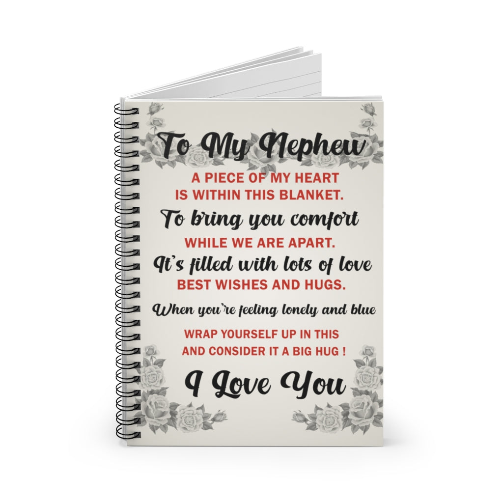 Spiral Notebook To My Nephew- I Love You- Gift for Nephew Ruled Line New Parents Gift Ideas Baby Journal Keepsake Spiral Notebook