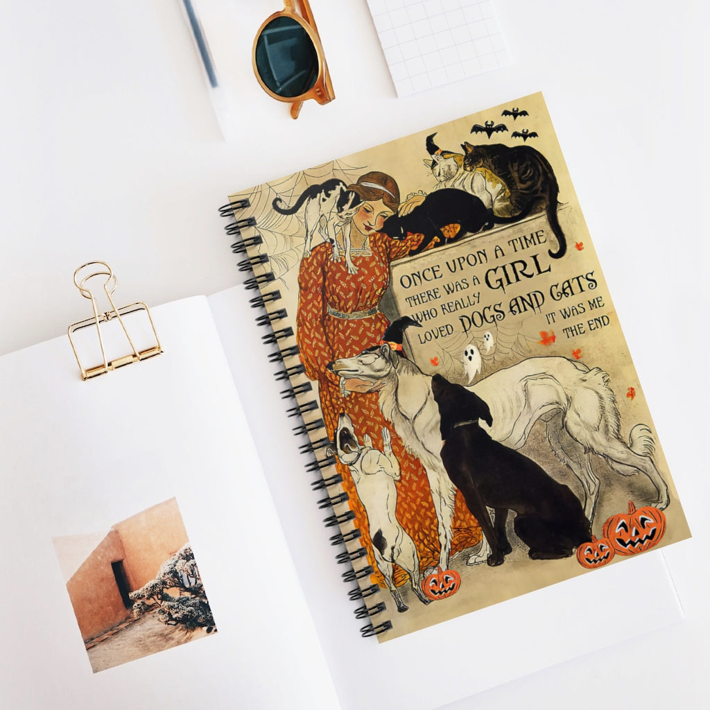 Spiral Notebook A Girl Who Really Loved Dogs And Cats Basics Wide Ruled Classic Ruled Notebook/Journal