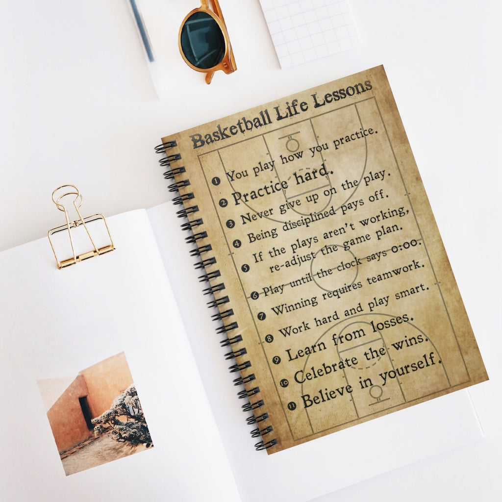 Spiral Notebook BASKETBALL LIFE LESSONS BEST GIFT FOR BASKETBALL LOVERS-gigapixel