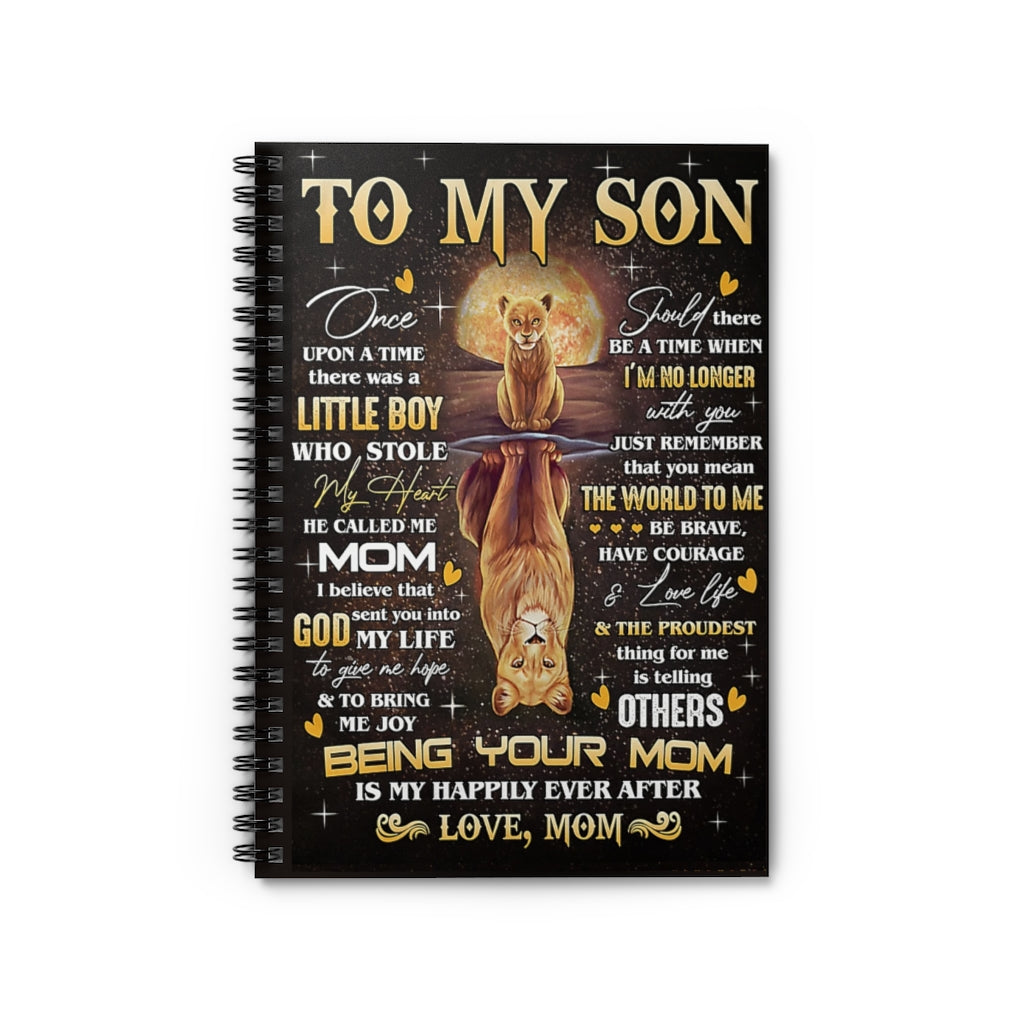 Spiral Notebook CUSTOMIZED TO MY SON LOVE YOU MOM LION-gigapixel